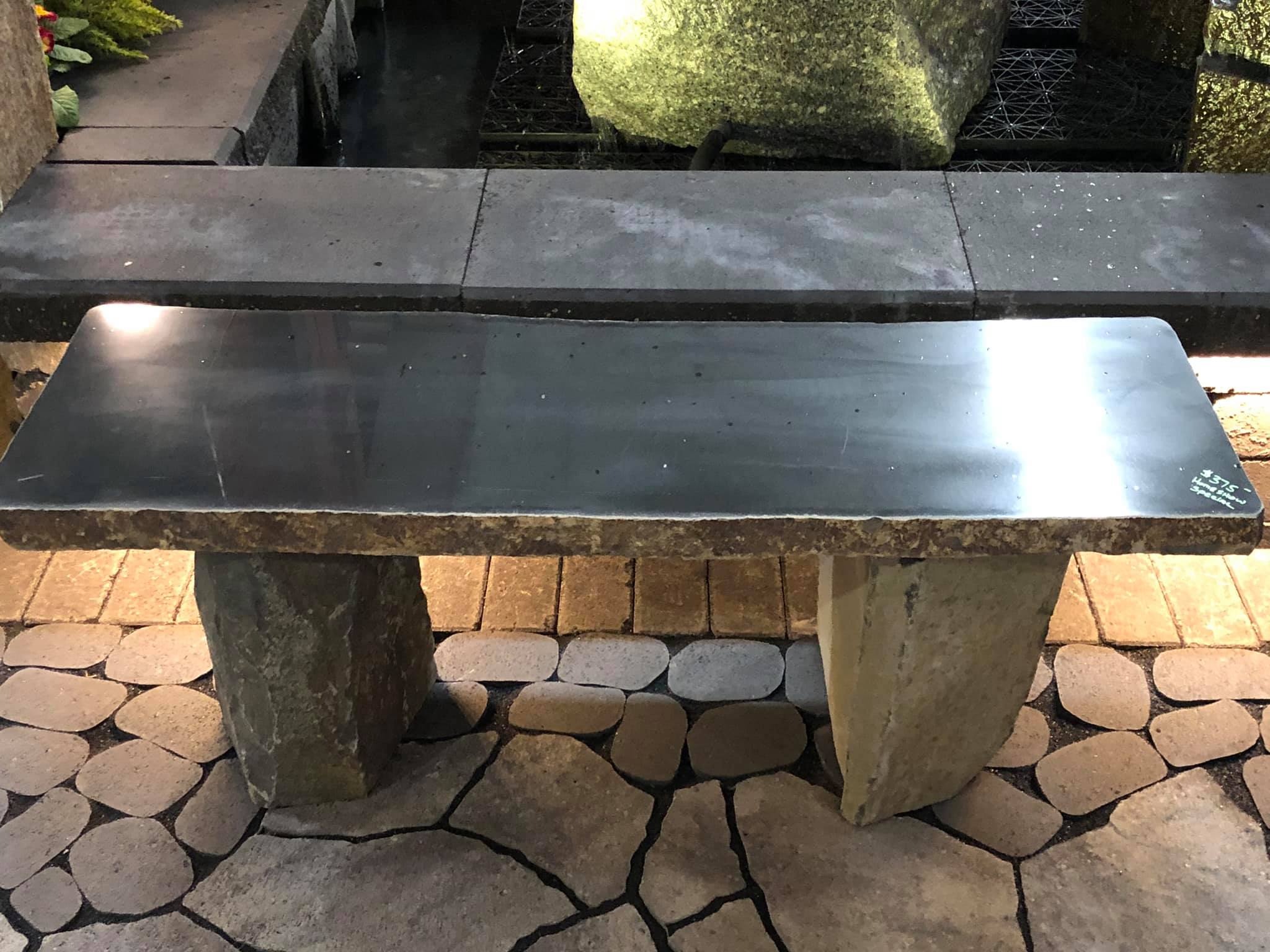 stone fabricated bench custom made in Spokane, WA