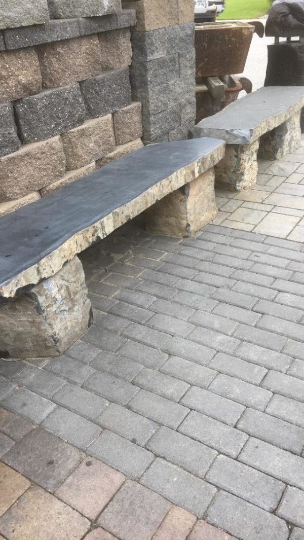 large stone benches, custom fabricated from natural stone