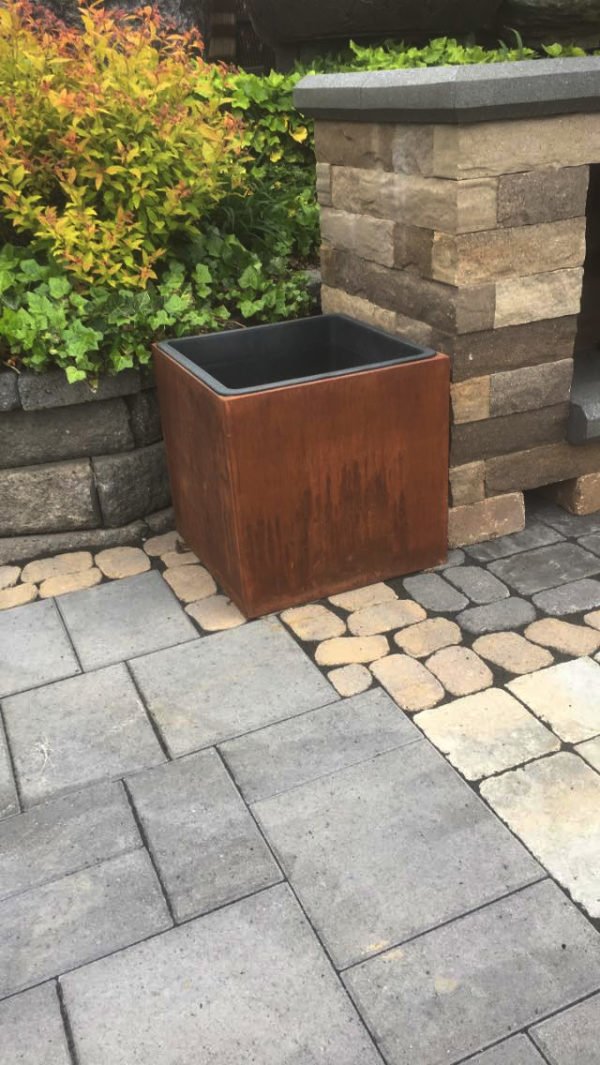 Beautiful steel planter that has copper effect